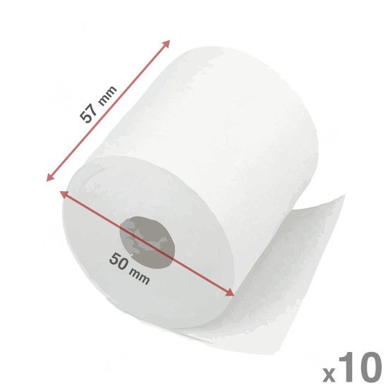 10 Pack Thermal Rolls (57mm x 50mm)