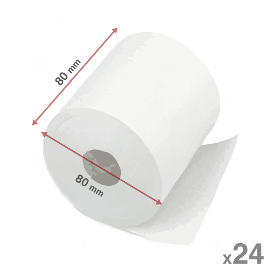 24 Pack Thermal Rolls (80mm x 80mm)